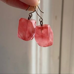 💎Genuine rose-quartz drop earrings